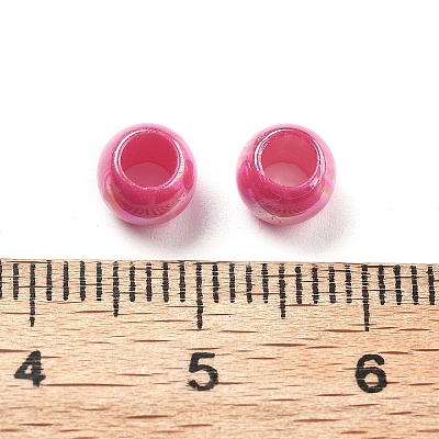 UV Plating Rainbow Iridescent Acrylic Beads PACR-D300-01C-1