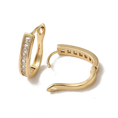 Brass Micro Pave Cubic Zirconia Hoop Earring EJEW-L271-02KCG-02-1