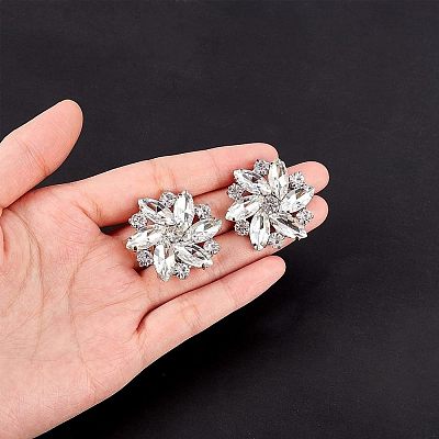 Alloy Rhinestone Shoe Clip Findings FIND-FG0001-02P-1