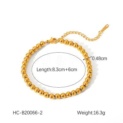 Stainless Steel Round Beaded Bracelets for Women LS-HY4237-1-1
