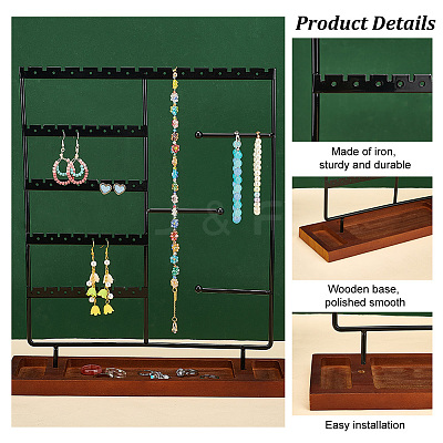 Iron Jewelry Set Display Stands EDIS-WH0029-23-1