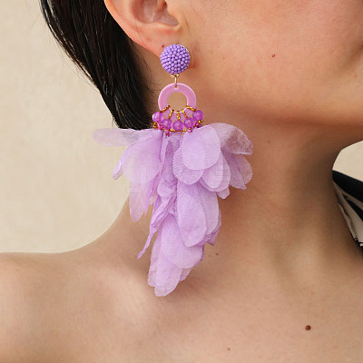 Alloy Acrylic Dangle Stud Earrings FS-WG3C6DF-06-1