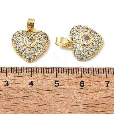 Heart Brass Micro Pave Cubic Zirconia Pendants KK-M325-16A-G-1
