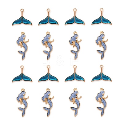 50Pcs 2 Style Alloy Enamel Pendants ENAM-LS0001-10LG-1