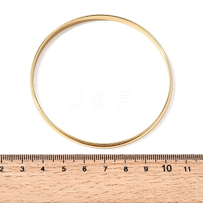 304 Stainless Steel Plain Bangles for Women Men BJEW-Z167-01G-04-1