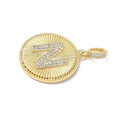 Brass Micro Pave Clear Cubic Zirconia Pendants KK-L253-17G-N-1