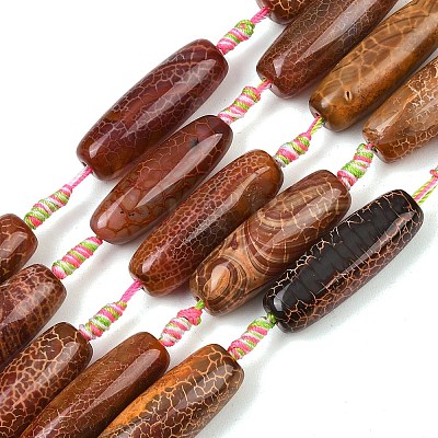 Natural Fire Crackle Agate Beads Strands G-P605-E01-01A-1