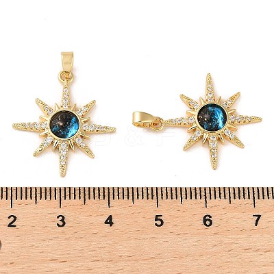 Rack Plating Brass Micro Pave Cubic Zirconia Pendants KK-C037-05G-1