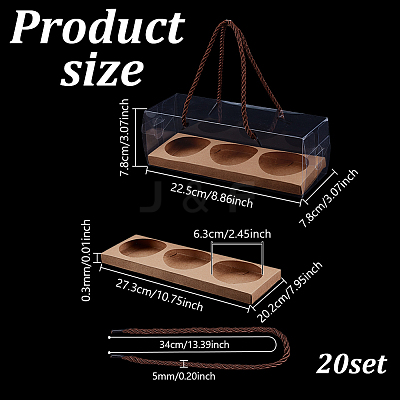 Folding Rectangle PET Plastic Portable Cupcake Gift Storage Box CON-WH0085-137B-1