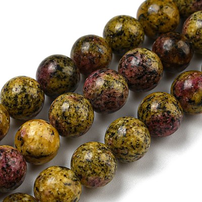 Natural Dyed Sesame Jasper Beads Strands G-E443-A38-1