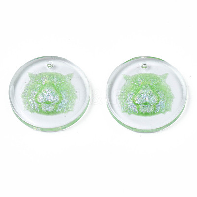 Transparent Resin Pendants RESI-N030-007C-1