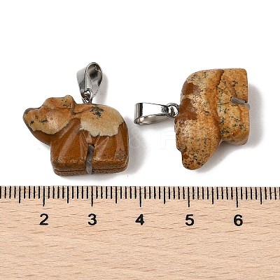Natural Picture Jasper Pendants G-B127-02P-04-1