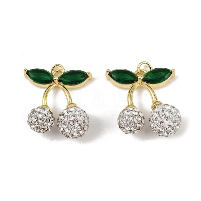 Brass Micro Pave Cubic Zirconia Pendants KK-H072-12G-02-1