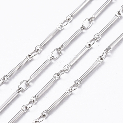 Real Platinum Brass Bar Link Chains CHC-R126-13P-1