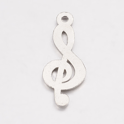 Tibetan Style Alloy Treble Clef Pendants X-TIBEP-R315-AS-LF-1