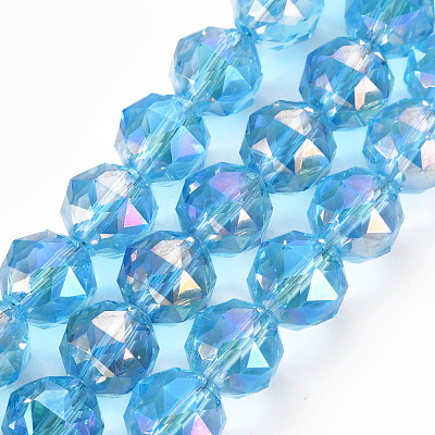 Transparent Electroplate Glass Beads Strands EGLA-T020-10-A-1