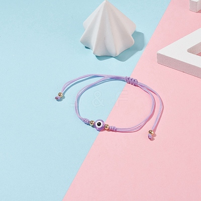 Resin Evil Eye Braided Bead Bracelet BJEW-JB08491-1