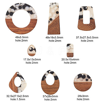 Resin & Wood Pendants RESI-CJ0001-14-1