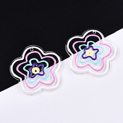 Transparent Acrylic Pendants KY-T022-50-1