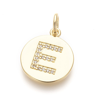 Brass Micro Pave Cubic Zirconia Pendants ZIRC-E152-06E-G-RS-1