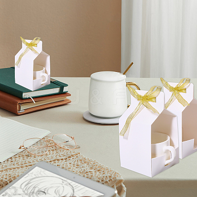 Square Blank Paper Gift Storage Boxes with Ribbon CON-WH0089-115-1