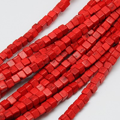 Synthetic Turquoise Beads Strands X-TURQ-G108-4x4mm-11-1