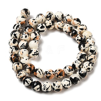 Synthetic Turquoise Dyed Camouflage Beads Strands G-E594-24Q-A-1