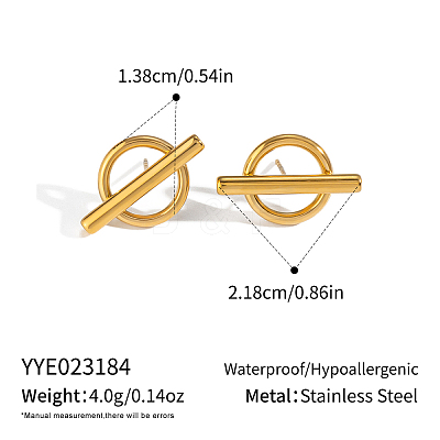 304 Stainless Steel Flat Round Irregular Stud Earrings HH7567-1