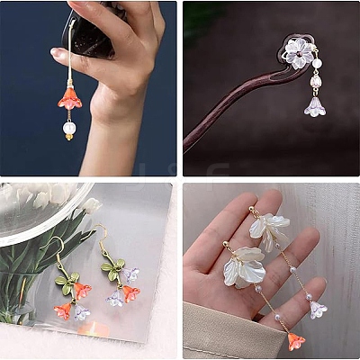 Transparent Acrylic Bead Caps TACR-YW0002-39-1