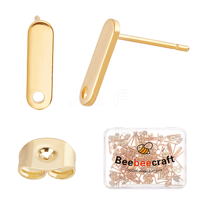 60Pcs 201 Stainless Steel Stud Earring Findings EJEW-BBC0001-05-1
