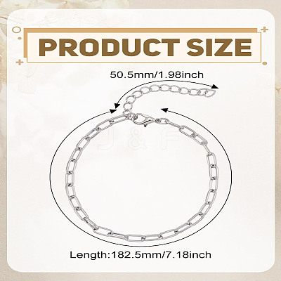1Pc Stainless Steel Paperclip Chain Bracelets for Women BJEW-LP0002-24P-1