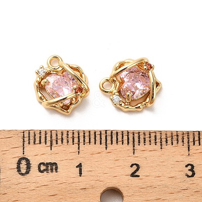 Brass Micro Pave Cubic Zirconia Pendants KK-A259-14G-1