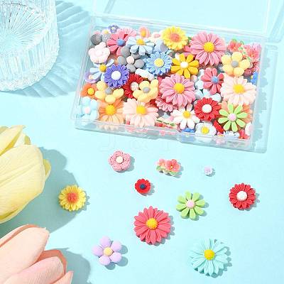 100Pcs 10 Styles Opaque Resin Cabochons CRES-FS0001-25-1