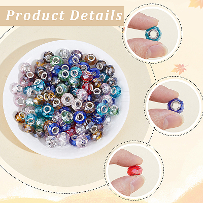 70Pcs Pearlized Glass European Beads GPDL-PA0001-02-1