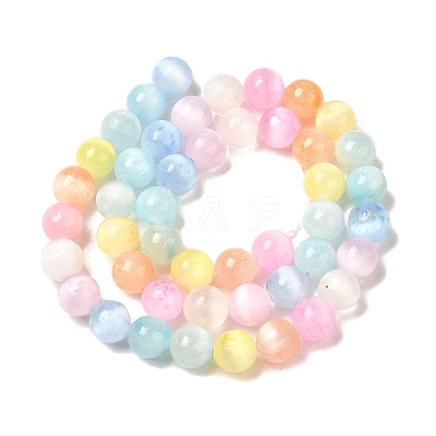 Gradient Color Natural Selenite Dyed Beads Strands X-G-H067-A04-8MM-1