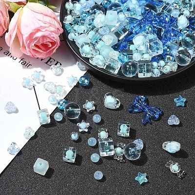 200Pcs 14 Styles Acrylic Beads Mixed Shape OACR-CJ0001-82-1