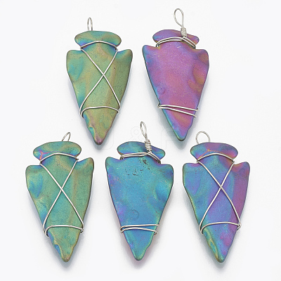 Electroplated Non-magnetic Synthetic Hematite Pendants G-T094-01B-1
