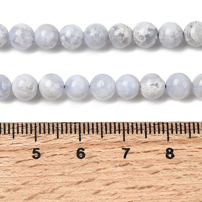 Natural Blue Lace Agate Beads Strands G-G346-A01-6mm-1
