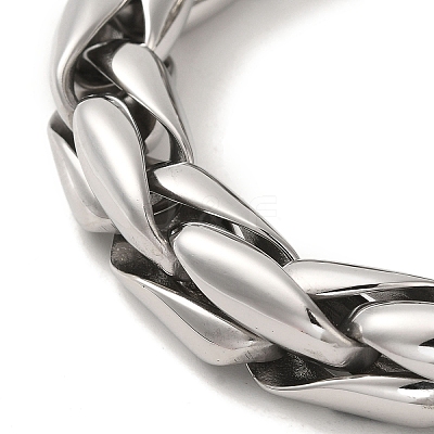 Non-Tarnish 304 Stainless Steel Chunk Wheat Chain Bracelets for Women Men BJEW-Q341-08P-1