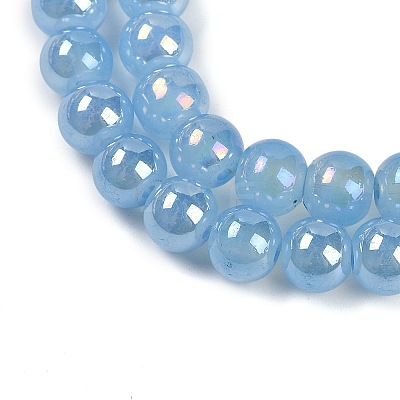 Baking Paint Electroplate Glass Beads Strands GLAA-G120-01C-1