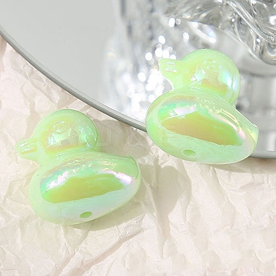 UV Plating Opaque Acrylic Beads OACR-WH0031-23I-1