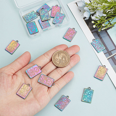 18Pcs 3 Style Rack Plating Alloy Pendants FIND-SC0003-39-1