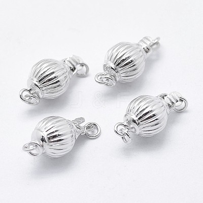 Anti-Tarnish Rhodium Plated 925 Sterling Silver Box Clasps STER-F037-012P-1
