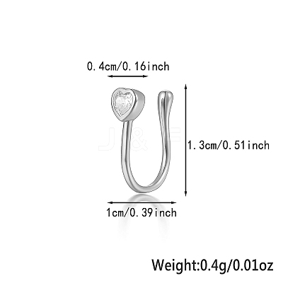 925 Sterling Silver Pave Clear Cubic Zirconia Nose Rings WG4393-4-1