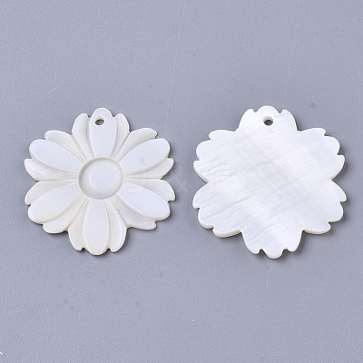 Natural Freshwater Shell Pendants SHEL-N026-31-1