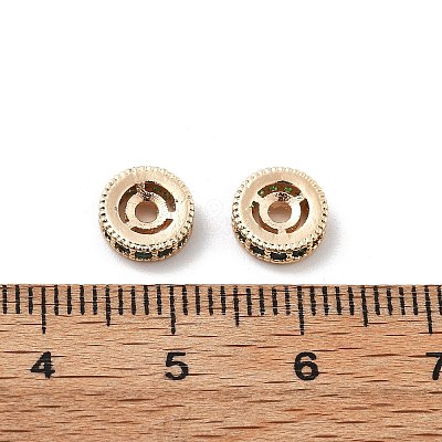 Brass Micro Pave Cubic Zirconia Beads KK-R216-10B-KCG03-1