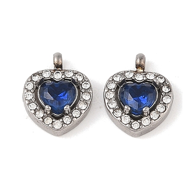 304 Stainless Steel Cubic Zirconia Pendants STAS-A076-02P-02-1