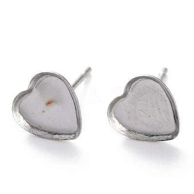 Non-Tarnish 304 Stainless Steel Stud Earring Settings X-STAS-J032-13-1
