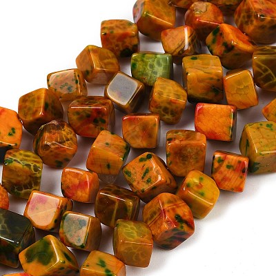 Dyed Natural Agate Beads Strands G-U029-D01-1