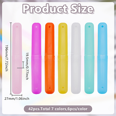 42Pcs 7 Colors Plastic Toothbrush Case CON-GO0001-10-1